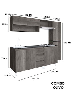 Foto 8 | Foto 8 | Cocina Integral Decomobil Olivo Gris