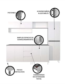 Foto 3 | Foto 3 | Cocina Integral Premium Decomobil Orquídea para Tarja Minimalista