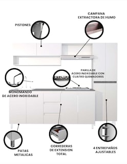 Foto 3 | Foto 3 | Cocina Integral Decomobil Olivo Blanca