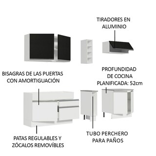 Foto 4 | Foto 4 | Cocina Integral Completa Modular Madesa Parma 220 cm BN 03