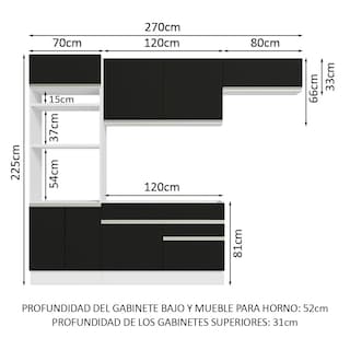 Foto 3 | Foto 3 | Cocina Integral Completa Modular Madesa Glamy 270cm Bn 15