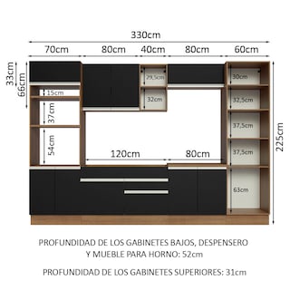 Foto 3 | Foto 3 | Cocina Integral Completa Modular Madesa Glamy 330cm Mn 03