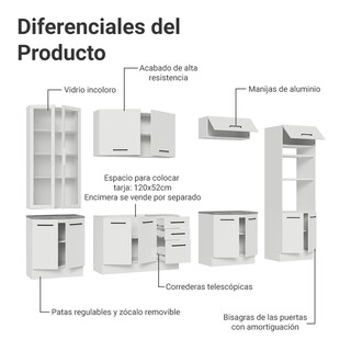 Foto 5 | Foto 5 | Cocina Integral Completa Armario De Vidrio Madesa Agata Bb 2