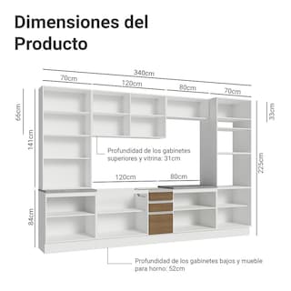 Foto 3 | Foto 3 | Cocina Integral Completa Armario De Vidrio Madesa Glamy Bm 1