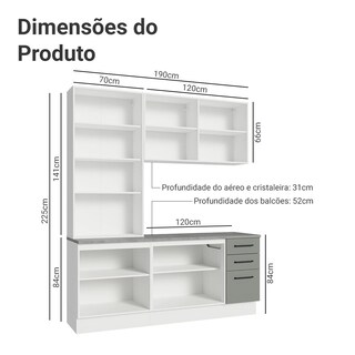Foto 3 | Foto 3 | Cocina Integral Completa Armario De Vidrio Madesa Agata Bb 01