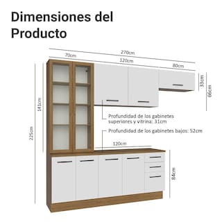 Foto 3 | Foto 3 | Cocina Integral Completa Armario De Vidrio Madesa Agata Mb 3
