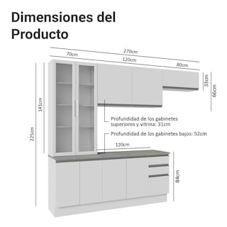 Foto 3 | Foto 3 | Cocina Integral Completa Armario De Vidrio Madesa Glamy Bb16