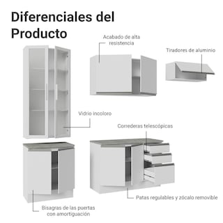 Foto 4 | Foto 4 | Cocina Integral Completa Armario De Vidrio Madesa Glamy Bb16
