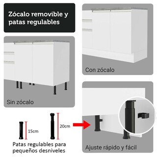 Foto 8 | Foto 8 | Cocina Integral Completa Armario De Vidrio Madesa Glamy Bb16