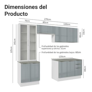 Foto 3 | Foto 3 | Cocina Integral Completa Armario De Vidrio Madesa Lux Bg 04
