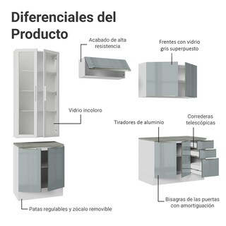 Foto 4 | Foto 4 | Cocina Integral Completa Armario De Vidrio Madesa Lux Bg 04