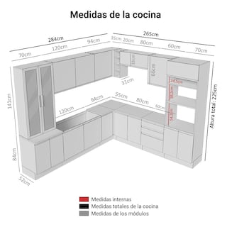 Foto 3 | Foto 3 | Cocina Integral Completa Armario De Vidrio Madesa Lux Mb 02