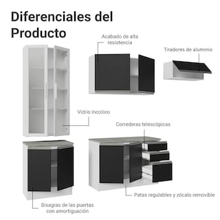 Foto 4 | Foto 4 | Cocina Integral Completa Armario De Vidrio Madesa Glamy Bn16