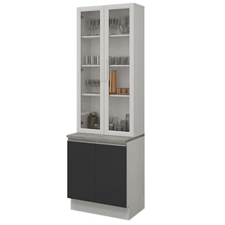 Foto 1 | Foto 1 | Kit Gabinete Bajo Con Armario De Vidrio Madesa Glamy 70 Mb