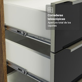 Foto 8 | Foto 8 | Kit Gabinete Bajo Con Armario De Vidrio Madesa Lux 70cm Mn 1