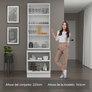 Foto 4 | Foto 4 | Kit Gabinete Bajo Con Armario De Vidrio Madesa Lux Bn 01