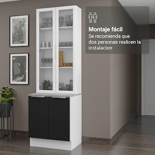 Foto 6 | Foto 6 | Kit Gabinete Bajo Con Armario De Vidrio Madesa Lux Bn 01