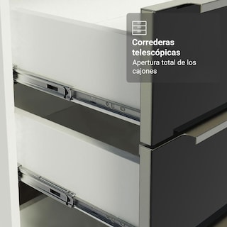 Foto 8 | Foto 8 | Kit Gabinete Bajo Con Armario De Vidrio Madesa Lux Bn 01