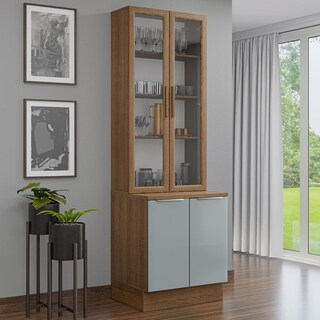 Foto 2 | Foto 2 | Kit Gabinete Bajo Con Armario De Vidrio Madesa Lux 70cm Mg 1