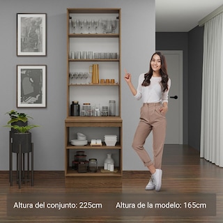 Foto 4 | Foto 4 | Kit Gabinete Bajo Con Armario De Vidrio Madesa Lux 70cm Mg 1