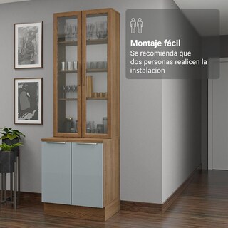 Foto 6 | Foto 6 | Kit Gabinete Bajo Con Armario De Vidrio Madesa Lux 70cm Mg 1