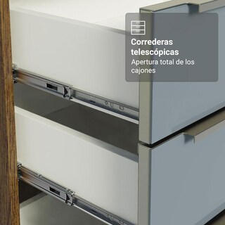 Foto 8 | Foto 8 | Kit Gabinete Bajo Con Armario De Vidrio Madesa Lux 70cm Mg 1