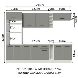 Foto 3 | Foto 3 | Cocina Integral Completa Modular Madesa Agata 290cm Bg 06