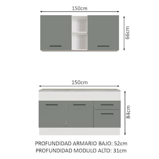 Foto 3 | Foto 3 | Cocina Integral Completa Modular Madesa Agata 150cm Bg 01