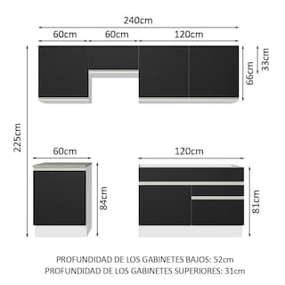 Foto 3 | Foto 3 | Cocina Integral Completa Modular Madesa Glamy 240cm Bn 08