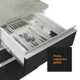 Foto 5 | Foto 5 | Cocina Integral Completa Madesa Glamy Blanco/negro Modular