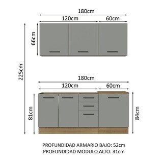 Foto 3 | Foto 3 | Cocina Integral Completa Modular Madesa Agata 180cm Mg 01