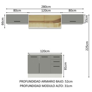 Foto 3 | Foto 3 | Cocina Integral Completa Modular Madesa Agata 280cm Bg 03
