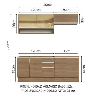 Foto 3 | Foto 3 | Cocina Integral Completa Madesa Glamy 200cm Con Tarja Mm