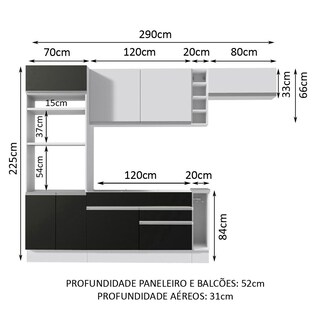 Foto 3 | Foto 3 | Cocina Integral Completa Modular Madesa Glamy 290cm Bn 07