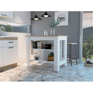 Foto 5 | Foto 5 | Mueble Auxiliar De Cocina Draco color Blanco y Café Claro Virtual Muebles