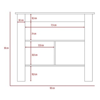 Foto 7 | Foto 7 | Mueble Auxiliar De Cocina Draco color Blanco y Café Claro Virtual Muebles