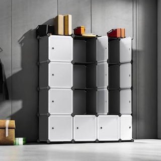 Foto 5 | Foto 5 | Organizador De Almacenamiento En Forma De Cubo Songmics, Juego De 12 Unidades, Blanco Y Negro