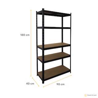 Foto 4 | Foto 4 | Estante Organizador Stock & Lock 5 Niveles Negro Mueble Multiusos