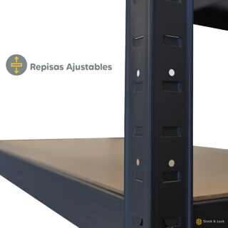 Foto 3 | Foto 3 | Estante Organizador Stock & Lock 4 Niveles Negro Mueble Multiusos