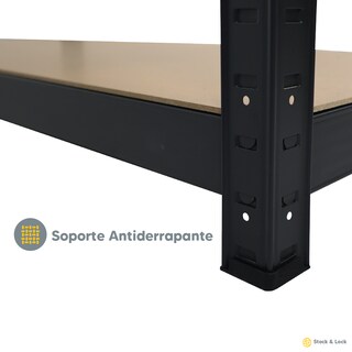 Foto 5 | Foto 5 | Estante Organizador Stock & Lock 4 Niveles Negro Mueble Multiusos