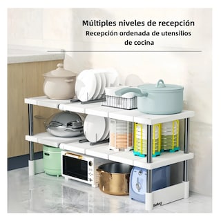Foto 2 | Foto 2 | Retráctil Y Ajustable Organizador De Estante De Cocina Belug Blanco