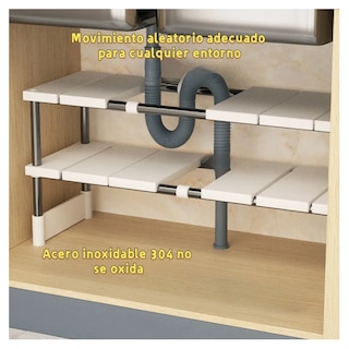 Foto 3 | Foto 3 | Retráctil Y Ajustable Organizador De Estante De Cocina Belug Blanco