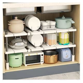 Foto 4 | Foto 4 | Retráctil Y Ajustable Organizador De Estante De Cocina Belug Blanco