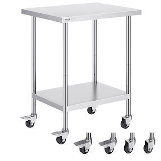 Foto 1 | Foto 1 | Mesa De Trabajo Vevor De Acero Inoxidable 60x75x95 Cm Con 4 Ruedas - Venta Internacional.