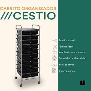 Foto 2 | Foto 2 | Carrito Organizador Mubson Cestio color Negro 10 Cajones
