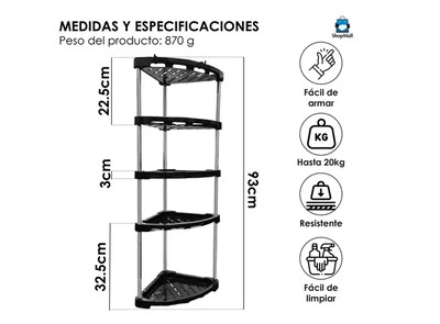 Foto 2 | Foto 2 | Organizador Esquinero Xtellar de Plástico 5 Niveles
