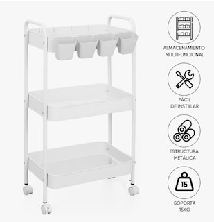 Foto 2 | Foto 2 | Carrito Organizador De Acero Multifunción Con Ruedas