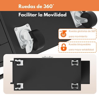 Foto 5 | Foto 5 | Carrito De Cocina Madera Negro Carrito De Almacenamiento gomyhome