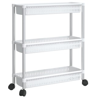 Foto 1 | Foto 1 | Carrito De Almacenamiento Vidaxl Con Marco De Aluminio De 3 Niveles  Color Plateado Y Blanco - Venta Internacional.
