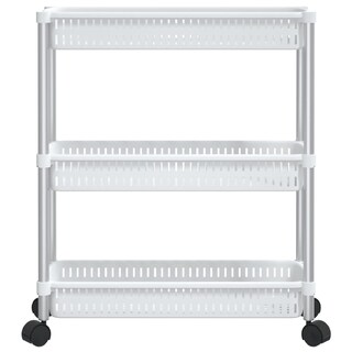 Foto 4 | Foto 4 | Carrito De Almacenamiento Vidaxl Con Marco De Aluminio De 3 Niveles  Color Plateado Y Blanco - Venta Internacional.